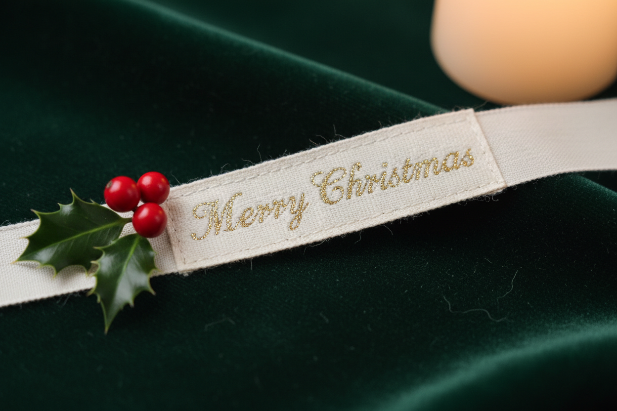 Merry Christmas Fabric Label